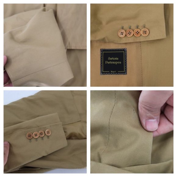 Sartoria partenopea sport coat mens 48 3 button half lined Italy‎ made cotton - Picture 16 of 16